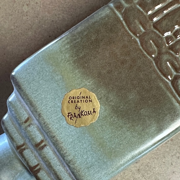 Vintage Frankoma # 7JH Aztec Mid Century Decanter/Vase with Cork Stopper - Picture 3 of 11